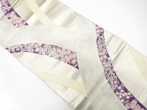 アンティーク　竹節に小花模様織り出し袋帯（材料）